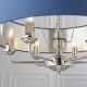 Ceiling Lights - Highclere - Blue Linen & Bright Nickel 6 Light Pendant Endon-94416 - Highclere - Blue Linen & Bright Nickel 6 Light Pendant