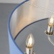 Ceiling Lights - Highclere - Blue Linen & Bright Nickel 6 Light Pendant Endon-94416 - Highclere - Blue Linen & Bright Nickel 6 Light Pendant
