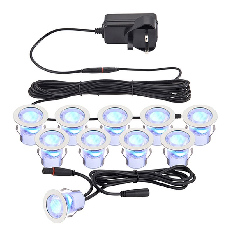 Saxby-94422 - Kios 2 - LED Set of 10 Decking Lights Blue