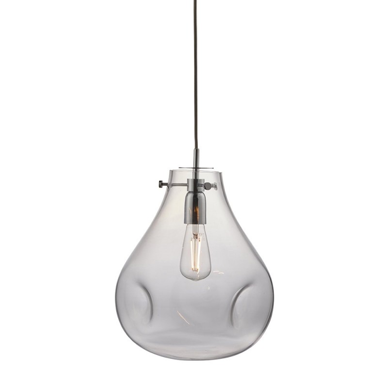 Endon-94521 - Utopia - Clear Dimpled Glass & Chrome Single Pendant