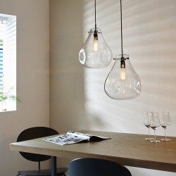 Utopia - Chrome Pendant with Clear Dimpled Glass Utopia - Chrome Pendant with Clear Dimpled Glass