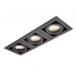 Xeno - Square Matt Black Triple Recessed Downlight