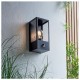 Endon-94995 - Oxford - Matt Black with Clear Glass Lantern PIR Wall Lamp