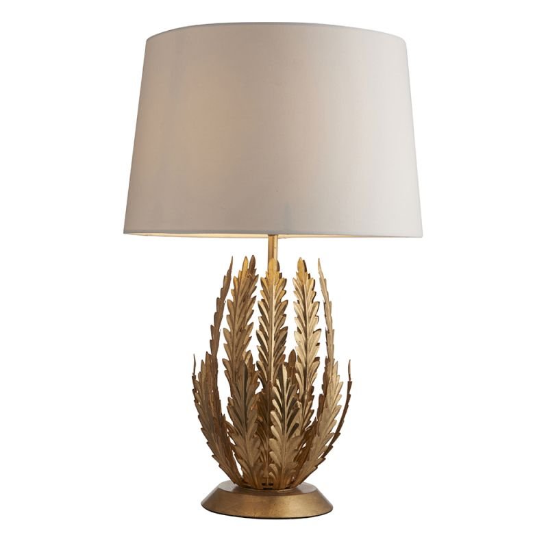 Endon-95037 - Delphine - Ivory Shade & Bright Gold Painted Floral Table Lamp