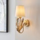 Endon-95040 - Delphine - Ivory Shade & Bright Gold Painted Floral Wall Lamp