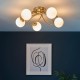 Endon-95291 - Ellipse - Satin Brass 5 Light Ceiling Lamp with Opal Glasses