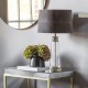 Endon-95463 - Winslet - Grey Velvet & Clear Glass Table Lamp