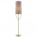 Fraser - Brushed Brass Floor Lamp with Natural Linen Shade Fraser - Brushed Brass Floor Lamp with Natural Linen Shade
