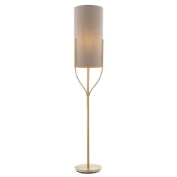 Fraser - Brushed Brass Floor Lamp with Natural Linen Shade Fraser - Brushed Brass Floor Lamp with Natural Linen Shade