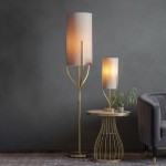 Fraser - Brushed Brass Floor Lamp with Natural Linen Shade Fraser - Brushed Brass Floor Lamp with Natural Linen Shade