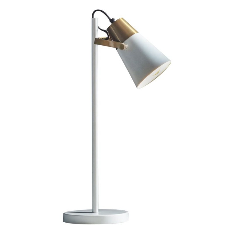 Endon-95473 - Gerik - White with Aged Brass Desk Lamp