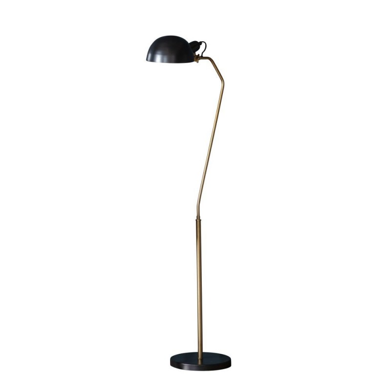 Endon-95477 - Largo - Satin Black & Aged Satin Brass Floor Lamp