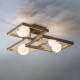 Ceiling Lights - Melek - Opal Glass & Aged Brass 4 Light Semi Flush Endon-95479 - Melek - Opal Glass & Aged Brass 4 Light Semi Flush