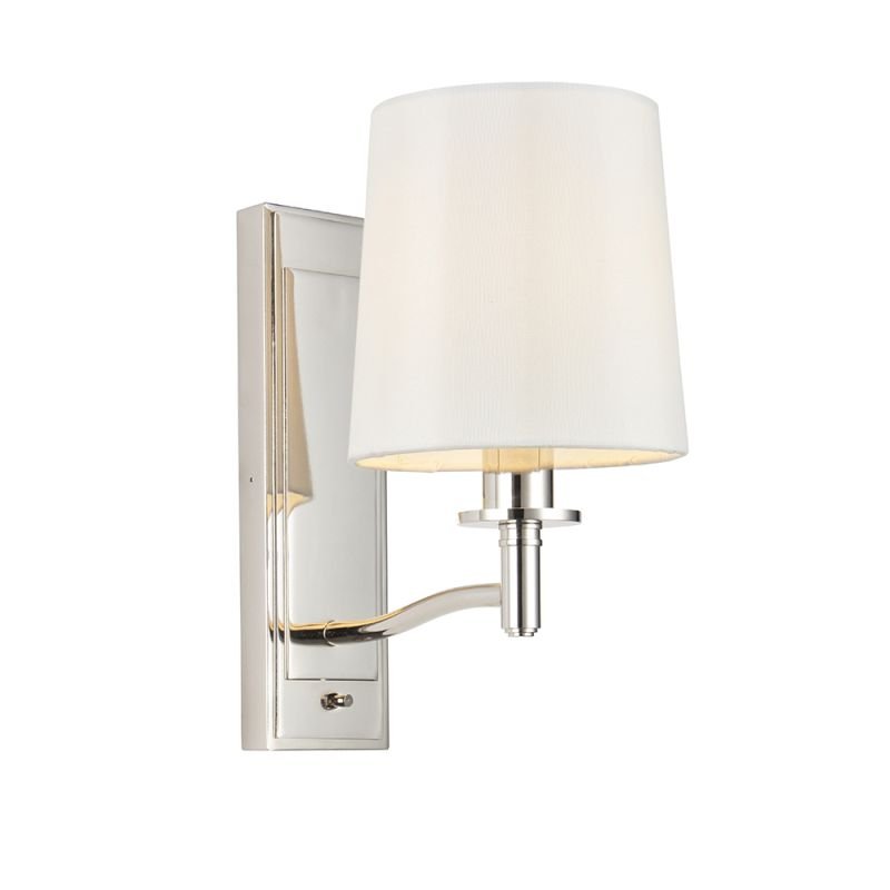 Endon-95827 - Ortona - Vintage White & Bright Nickel Wall Lamp