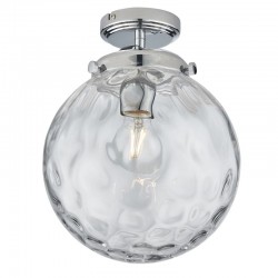 Elston - Bathroom Chrome Semi Flush with Dimple Clear Glass Elston - Bathroom Chrome Semi Flush with Dimple Clear Glass
