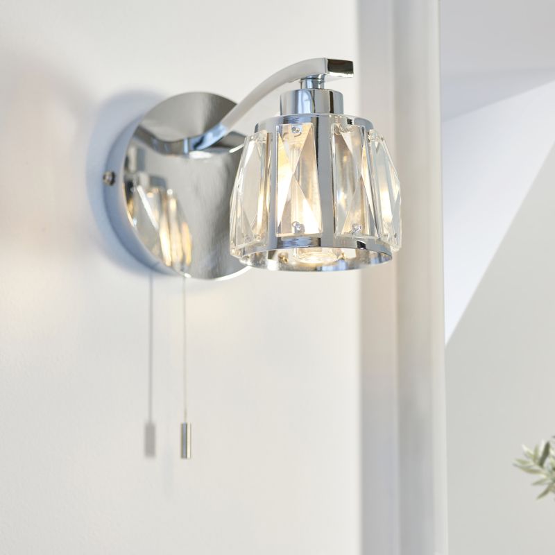 Endon-96135 - Ria - Bathroom Crystal & Chrome Wall Lamp