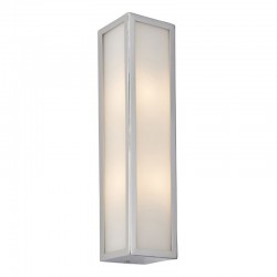 Newham - Bathroom Chrome Wall Lamp with Ribbed Frosted Glass Newham - Bathroom Chrome Wall Lamp with Ribbed Frosted Glass