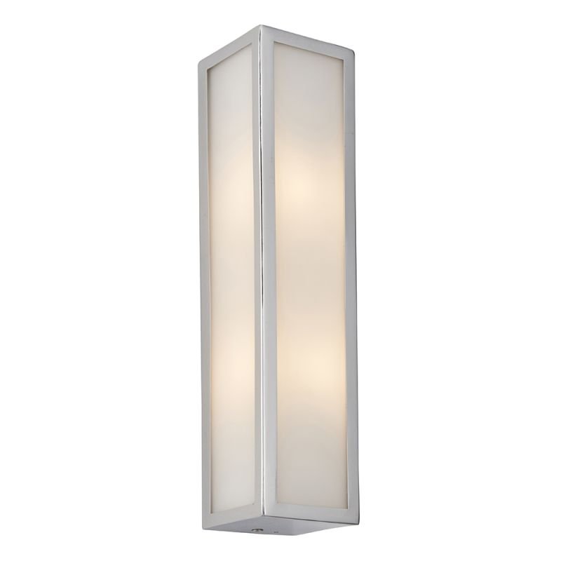 Endon-96137 - Newham - Bathroom Frosted Glass & Chrome Box Wall Lamp