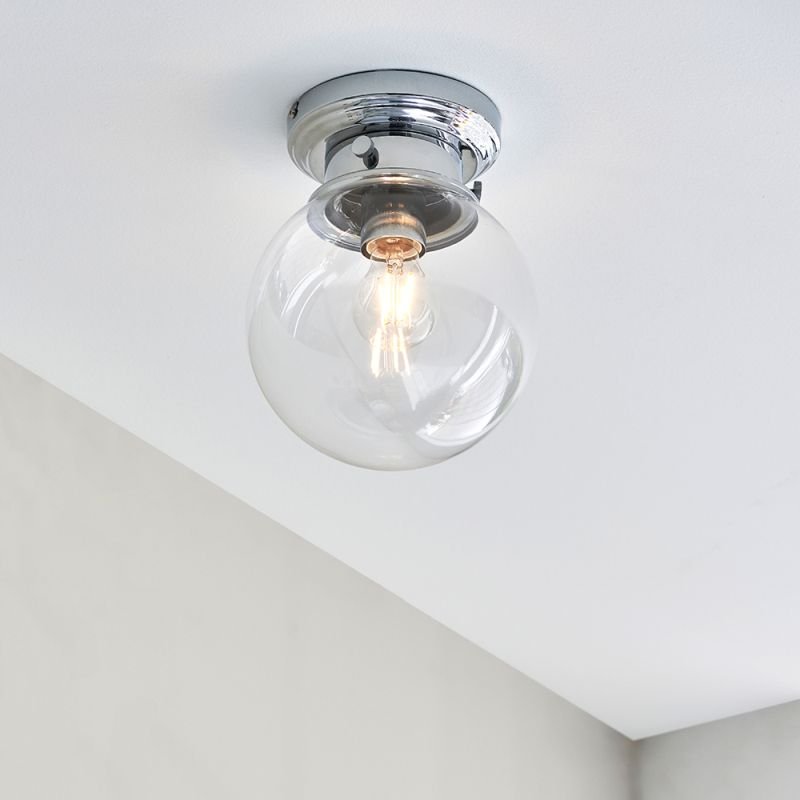 Endon-96138 - Cheswick - Bathroom Clear Glass & Chrome Ceiling Lamp