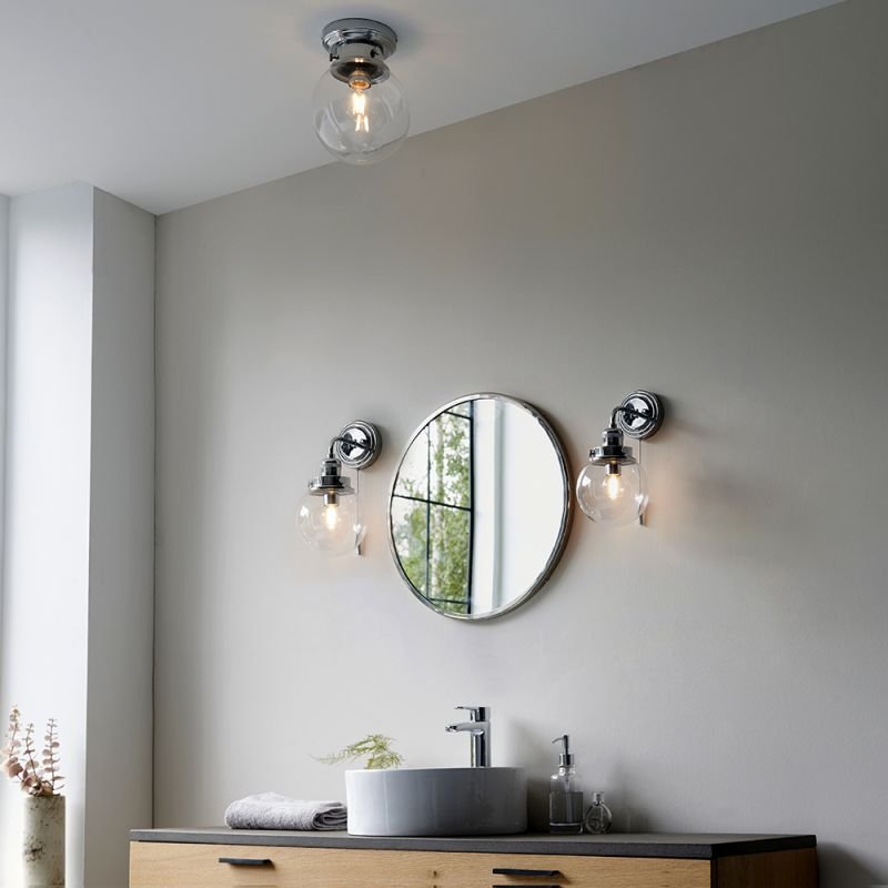 Endon-96138 - Cheswick - Bathroom Clear Glass & Chrome Ceiling Lamp