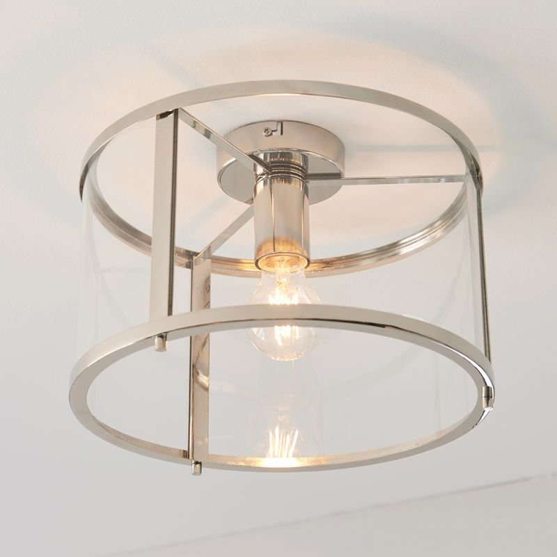 Endon-96150 - Hopton - Clear Glass & Nickel Lantern Ceiling Lamp
