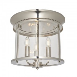 Hampworth - Nickel 3 Light Lantern Ceiling Lamp Hampworth - Nickel 3 Light Lantern Ceiling Lamp