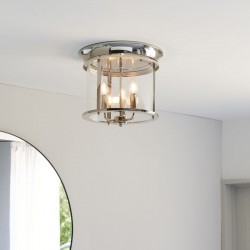 Hampworth - Nickel 3 Light Lantern Ceiling Lamp Hampworth - Nickel 3 Light Lantern Ceiling Lamp