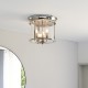Endon-96153 - Hampworth - Clear Glass & Nickel 3 Light Lantern Ceiling Lamp
