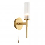 Talo - Satin Brushed Gold Wall Lamp with Ribbed Glass Talo - Satin Brushed Gold Wall Lamp with Ribbed Glass