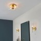Endon-96163 - Talo - Bathroom Ribbed Glass & Satin Gold Wall Lamp