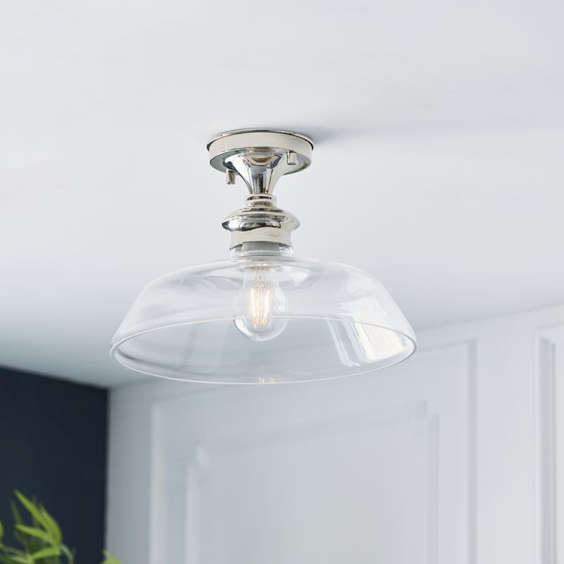 Endon-96182 - Barford - Clear Glass & Bright Nickel Ceiling Lamp