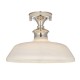 Endon-96183 - Barford - Gloss Opal Glass & Bright Nickel Ceiling Lamp