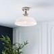 Endon-96183 - Barford - Gloss Opal Glass & Bright Nickel Ceiling Lamp