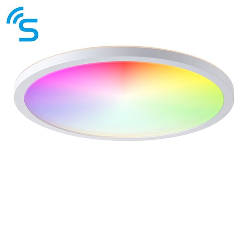 Bathroom Lights - Smart Halo - Bathroom Smart White Flush with Colour Changing Saxby-96197 - Smart Halo - Bathroom Smart White Flush with Colour Changing