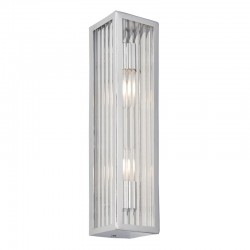 Newham - Bathroom Chrome Big Wall Lamp with Ribbed Glass Newham - Bathroom Chrome Big Wall Lamp with Ribbed Glass