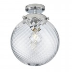 Milston - Bathroom Chrome Semi Flush with Spiral Clear Glass Milston - Bathroom Chrome Semi Flush with Spiral Clear Glass