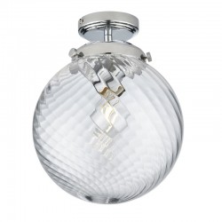 Milston - Bathroom Chrome Semi Flush with Spiral Clear Glass Milston - Bathroom Chrome Semi Flush with Spiral Clear Glass