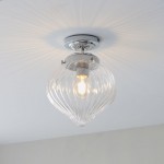 Cheston - Bathroom Chrome Semi Flush with Ribbed Clear Glass Cheston - Bathroom Chrome Semi Flush with Ribbed Clear Glass