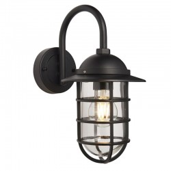 Port - Outdoor Textured Black Wall Lamp with Clear Glass Port - Outdoor Textured Black Wall Lamp with Clear Glass