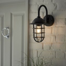 Port - Outdoor Textured Black Wall Lamp with Clear Glass Port - Outdoor Textured Black Wall Lamp with Clear Glass