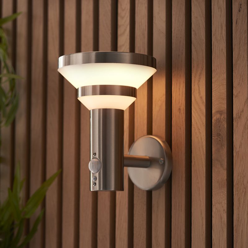 Endon-96925 - Halton - LED White & Brushed Stainless Steel Wall Lamp