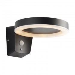 Ebro - Black Solar Wall Lamp With Photocell & PIR Ebro - Black Solar Wall Lamp With Photocell & PIR