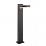 Ebro -  Black Solar Bollard With Photocell & PIR