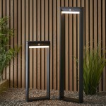 Dannah - Black Solar Bollard With Photocell & PIR