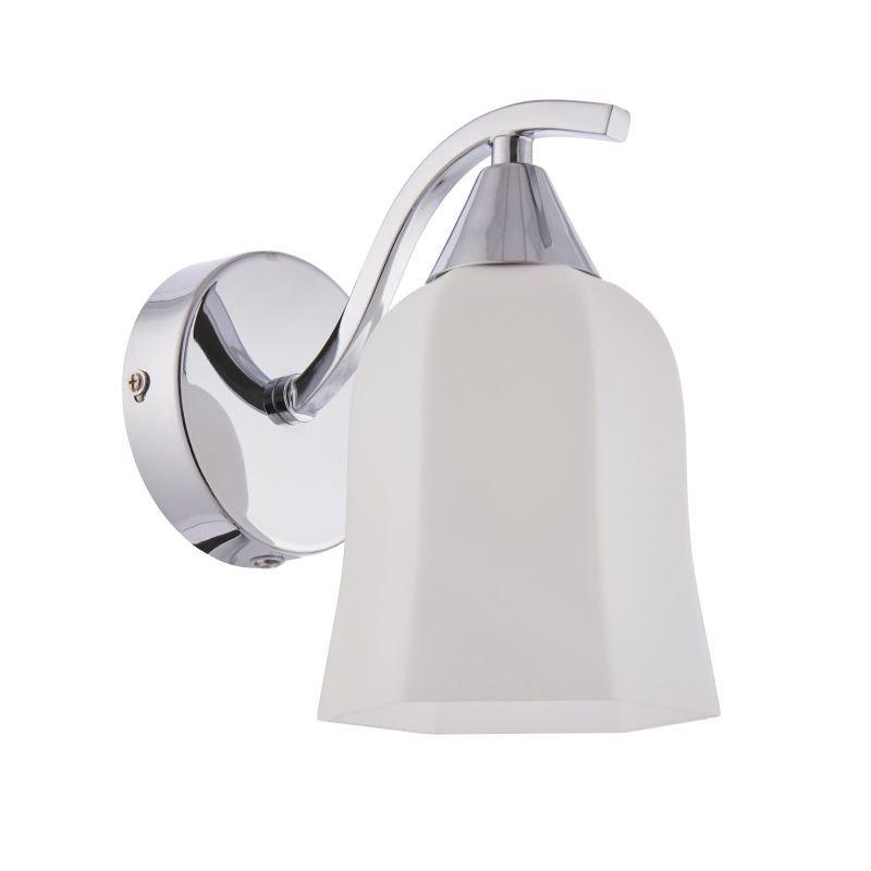 Wall Lights - Alonso - Polished Chrome and Opal Glass Wall Lamp Endon-96961-WBCH - Alonso - Polished Chrome and Opal Glass Wall Lamp