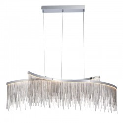 Orphelia - LED Chrome over Island Fitting with Delicate Chains Orphelia - LED Chrome over Island Fitting with Delicate Chains