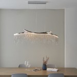 Orphelia - LED Chrome over Island Fitting with Delicate Chains Orphelia - LED Chrome over Island Fitting with Delicate Chains