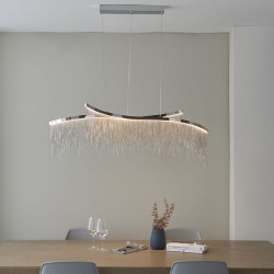 Orphelia - LED Chrome over Island Fitting with Delicate Chains Orphelia - LED Chrome over Island Fitting with Delicate Chains