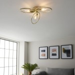 Amari - Polished Brass 3 Light Ceiling Lamp with Clear Glasses Amari - Polished Brass 3 Light Ceiling Lamp with Clear Glasses