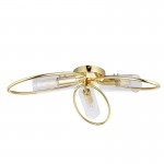 Amari - Polished Brass 3 Light Ceiling Lamp with Clear Glasses Amari - Polished Brass 3 Light Ceiling Lamp with Clear Glasses